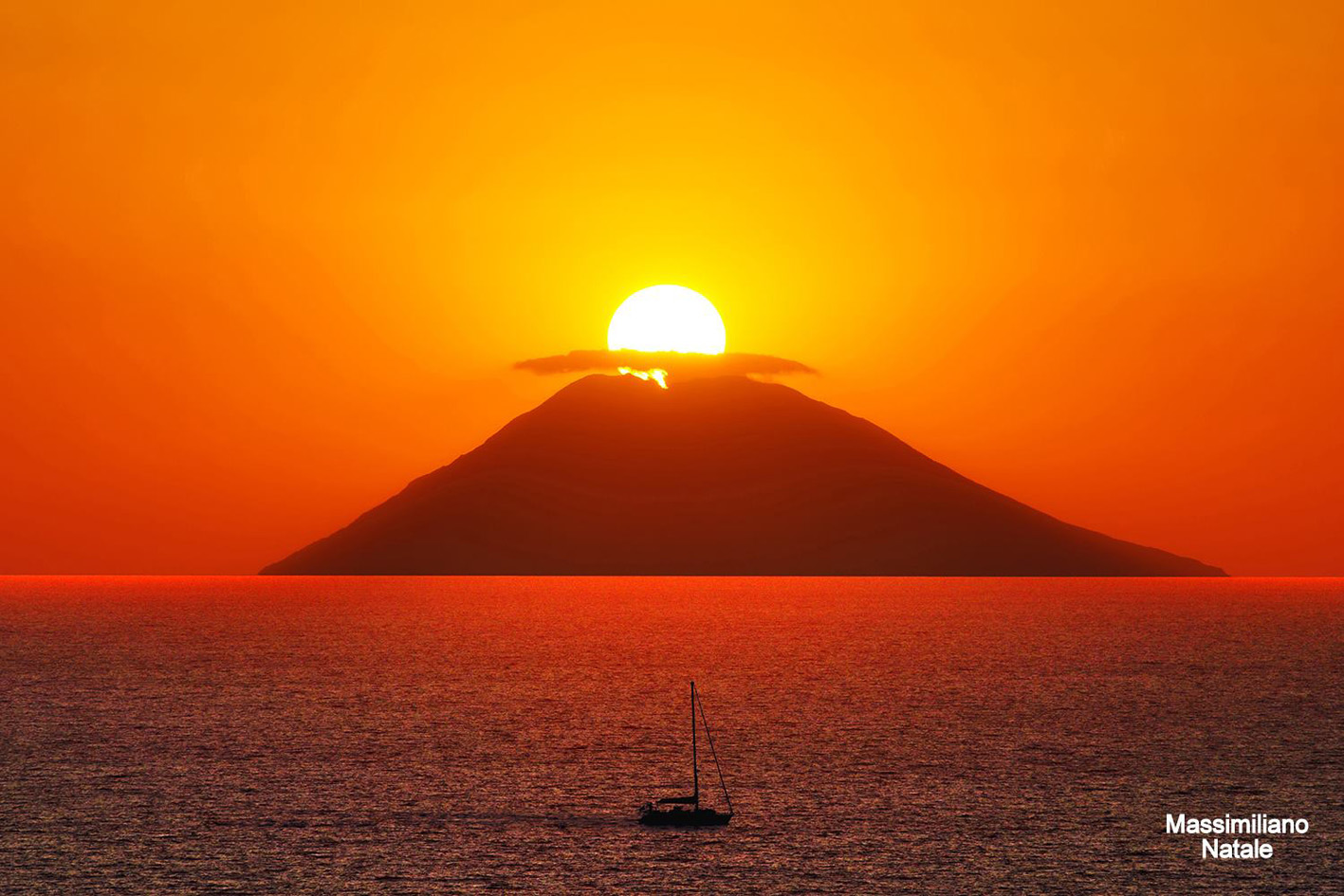 tramonto sullo Stromboli