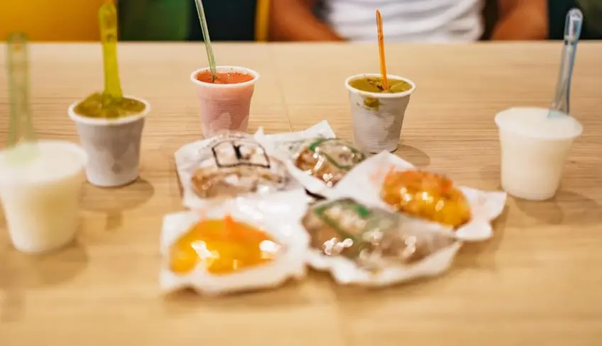 Tasting of arancino, cannolo and typical products