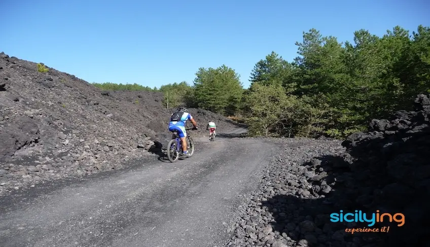 Tour Fahrrad Landschaft des Vulkans Urlaub Natur Sizilien Ätna