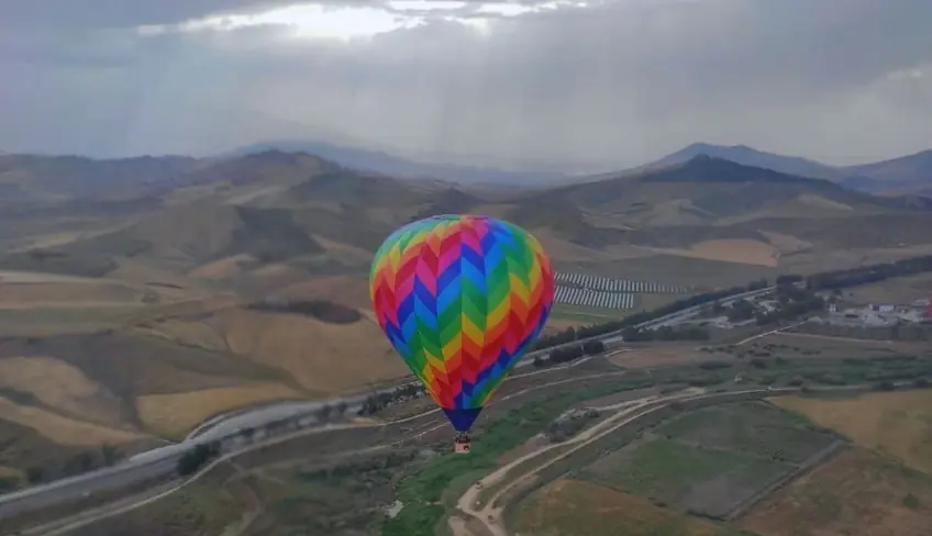 Hot air balloon ride over Mount Etna